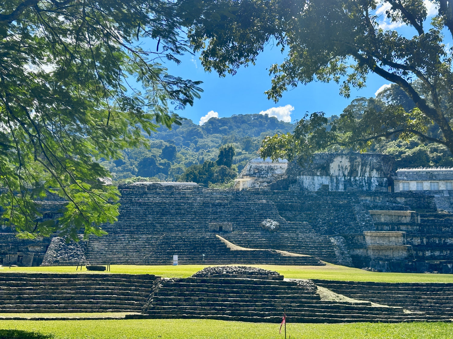 Multi-level terraces of the Palace complex at Palenque ruins